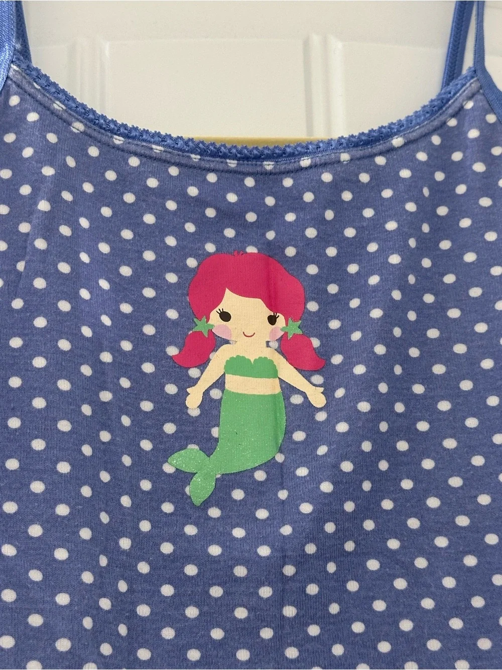 Gymboree Mermaid Graphic Polka Dot Cami Tank Camisole Top Sz 5-6 Mermaid Magic